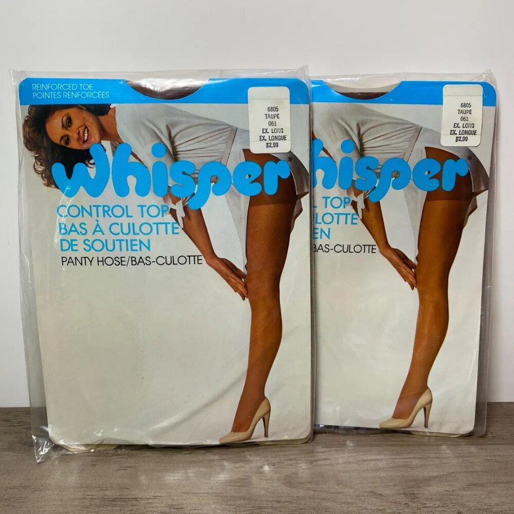 Whisper EXTRA LONG Panty Hose Control Top Taupe 5'6"-5'8" 135-160 lbs